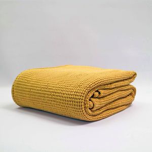 Baksana New Bliss Stonewashed Turmeric Throws, Blankets & Optional Eurocases (Pair)