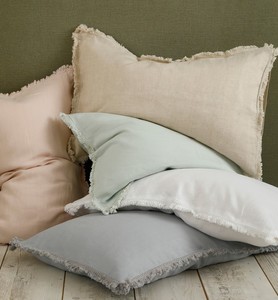 MM Linen - Laundered Linen - Tassel Eurocase (Pair) - Pewter