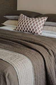 Bianca Lorenne Appetto Cocoa Coverlet Luxury Linen Coverlet NZ