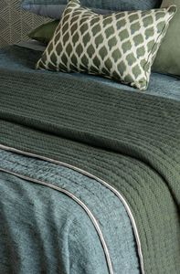Bianca Lorenne Appetto Spruce Coverlet Luxury Cotton & Linen Coverlet NZ