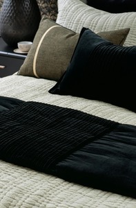 Bianca Lorenne Piega Comforter Cushion-Eurocases Sold Separately Black