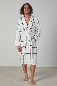 Baksana Marcus Robe White Check
