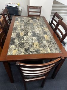 Shine Marble Pattern dining Suite ( display model ) – Nest Furniture