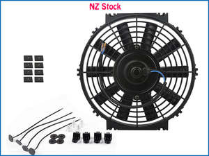 Radiators Cooling Systems: 12V Pull / Push Radiator Fan 10" w/ Mounting Kit