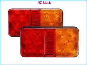 2pcs 12V 24V 10 LED Truck Trailer Tail Lights Taillight Brake Lights