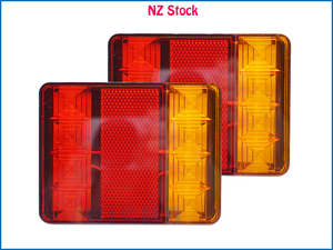 Truck Trailer Parts: 2pcs 12V 8 LED Truck Trailer Tail Lights Taillight Brake Lights