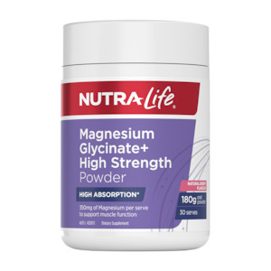 Nutra-Life Magnesium Glycinate + High Strength Powder - Natural Berry Flavour