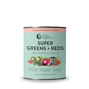 Nutra Organics Super Greens+Reds Powder - Watermelon Strawberry
