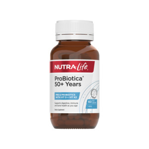 Nutra Life: Nutra-Life ProBiotica 50+ Years Pre & Probiotics with Vit D + Vit K2
