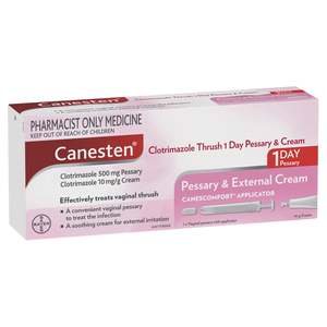 Canesten Clotrimazole Thrush Treatment 1 Day Pessary & Cream