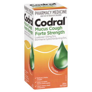 Pharmacy Only Medicines: Codral Mucus Cough Forte Strength Oral Liquid