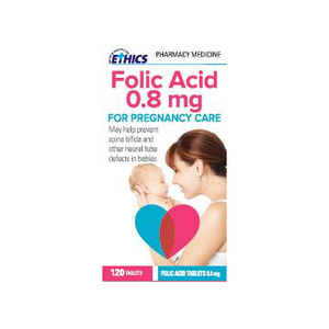 Folic Acid Vitamin B9: ETHICS Folic Acid 0.8mg for Pregnancy Care