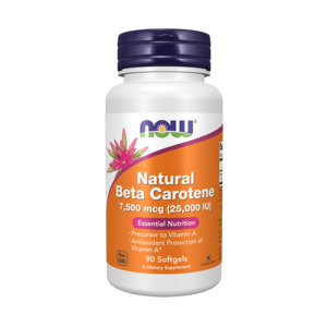 Vitamin A: NOW Foods Beta Carotene Natural 7,500mcg (25,000IU)
