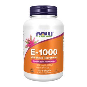 Vitamin E: NOW Foods Vitamin E-1000 with Mixed Tocopherols
