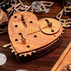 Wooden Puzzle Box: Tin Woodman's Heart. Puzzle Box