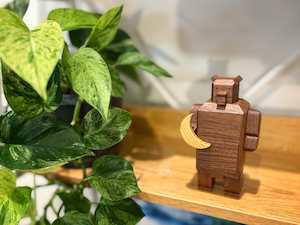 Japanese Handcrafted Puzzle Box - Moon and Bear