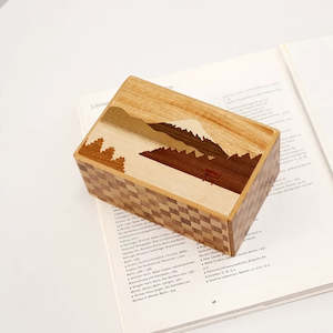 Japanese Handmade Puzzle Box 5 Sun 10 Steps Hakone-Fuji