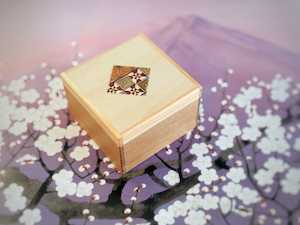 Puzzle Boxes: Japanese Handmade Puzzle Box - Square 12 Step - One Point Yosegi