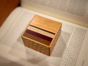 Japanese Handmade Puzzle box -  Square 18 Steps Natural wood/ichimatsu