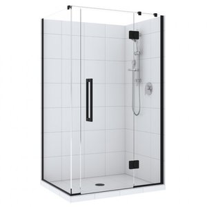 1000mm x 1000mm Set: Shower box 1000mm by 1000mm matte black