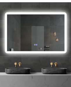 Black/gold edge: LED mirror 900mm(h) x 1000mm(w)