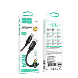 Hoco Usb Cable: 60W PD Nylon Braided Super Fast Charging Cable - USB C to USB C (X89) 2 Meter