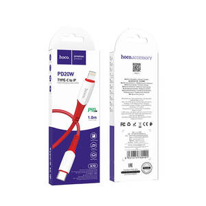 Hoco Usb Cable: 20W Nylon Braided Fast Charging Cable (X70) - Lightning to Type C (Red)