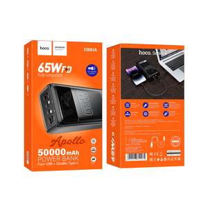 Hoco Power: 65W PD+QC Power Bank w/ LED % Display, Torch Light (50000mAh) (DB81A)