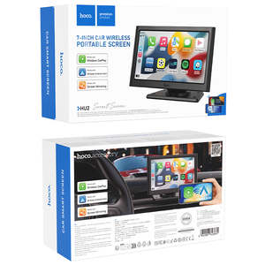 Hoco Car Accessory: 7 Inch Car Portable Screen w/ Wireless Apple Car Play, Wireless Android Auto, Screen Mirroring (HU2)