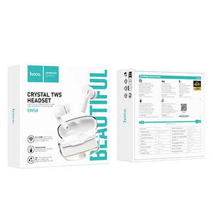 Hoco Audio: TWS Earbud with Crystal Clear Body, 4 Hours (EW54)