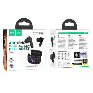 Hoco Audio: TWS Earbud with LCD Touch Screen, ANC+ENC Noise Cancelling, 7 Hours (EQ21)