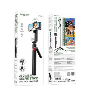 Hoco Accessory: Automatic Face Tracking Selfie Stick with 1.8m Quadpod, Camera Mount, 360' Rotation, Gimbal Stablizer, AI Hand Gesture Recognition, AI Smart Follow Up (DYY04)