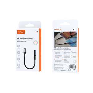 Vipfan Usb Cable: Lightning to 3.5mm Audio Jack Adaptor w/ Plug-And-Play (No Need Bluetooth)  (L12-L)