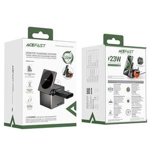 Clearance: 23W Premium 3-in-1 Magnetic Wireless Charger w/ Rubic Cube Design, Cooling Vents (E18)