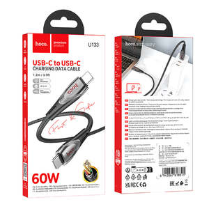 Type C To Type C: 60W Nylon Braided Metallic USB Cable - USB C to USB C (U133)