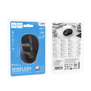 Wireless Mouse with Nano Receiver, Dual Mode 2.4G + Bluetooth (GM41)