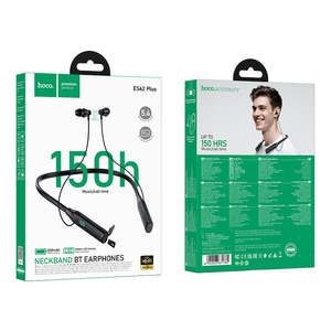 Hoco Audio: Neckband Bluetooth Earphone w/ MicroSd Card Input, 150 Hours, LED Battery Display (ES62 Plus)