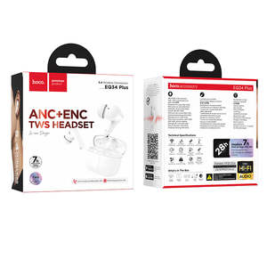 Hoco Audio: TWS Earbud with ANC+ENC Noise Cancellation, 7 Hours (EQ34 Plus)