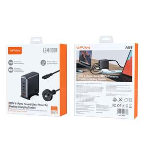 100W 4-Port PD GaN Ultra Fast Desktop Charging Station with 3x USB-C, 1x USB-A, &hellip;