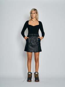 Roxette Leather Skirt | Black