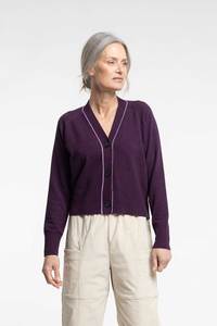 Twizel Cardigan - Plum with Lilac