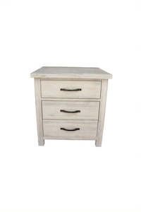 Bedside Tables: Barry Bedside White Wash Solid Wooden