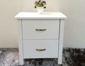 Pamela Solid Pine Wood Bedside Table White