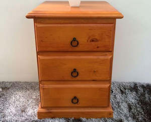 Trevor 3 Drawer Bedside Warm Honey Colour