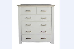 Tallboys: Ashlee White Wash Solid Wooden Tallboy