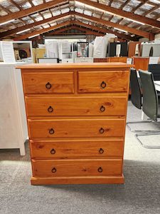 Tallboys: Trevor Tallboy 6 Drawer Solid Pine Wood