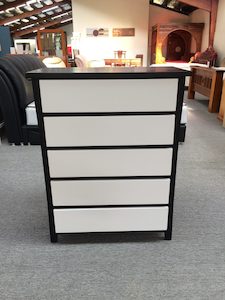 Perry Tallboy Black and White Solid NZ Pine Wood
