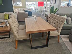 Dining: Bright 5PCS Dining Suite 1.6m Table with 6 x Epsom Chairs