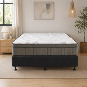 Bedroom: Queen Bed 2Pcs Atlanta Queen Mattress & NZ Made Base Combo