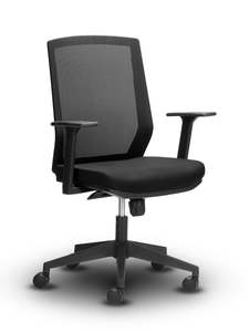 Visitor Chair Side Chairs: CS Work-Mesh Chair Sync Seat Fixed Arms
